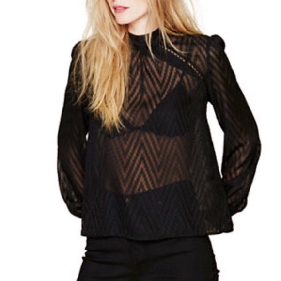 Free People Tops - 🆕 FREE PEOPLE sheer Blouse, SMALL, NWT